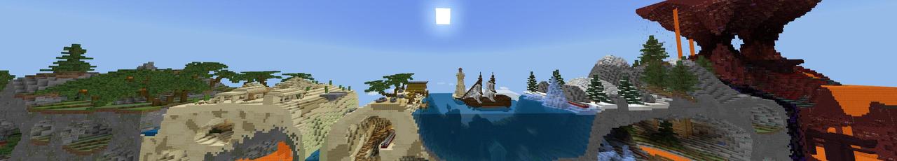 Panorama of the Minecraft Bedrock Marketplace product Original Race for the Wool created by Podcrash.