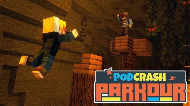 Thumbnail of the Minecraft Bedrock Marketplace product Podcrash Parkour Challenge created by Podcrash.
