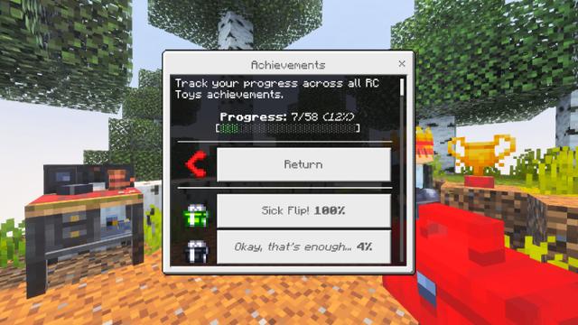 Screenshot of the Minecraft Bedrock Marketplace product RC Toys created by Podcrash.