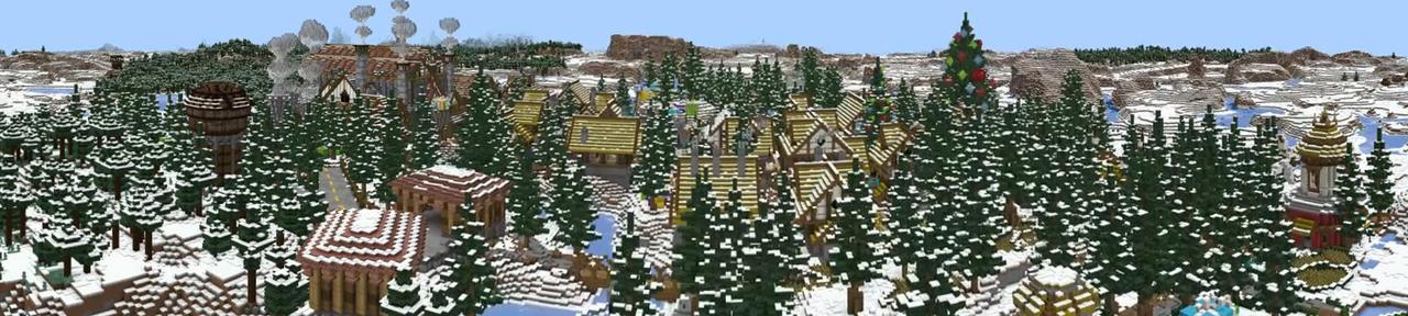 Panorama of the Minecraft Bedrock Marketplace product Santa's Workshop created by Podcrash.