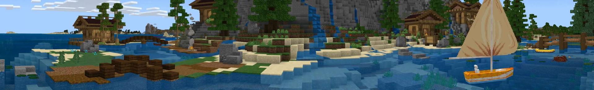 Panorama of the Minecraft Bedrock Marketplace product Summer Camp Vacation created by Podcrash.