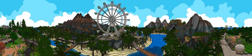 Panorama of the Minecraft Bedrock Marketplace product Summer Holiday Island created by Podcrash.