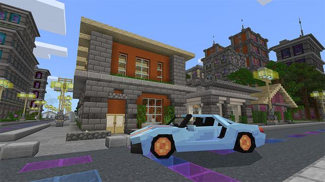 Screenshot of the Minecraft Bedrock Marketplace product Supercar City created by Podcrash.