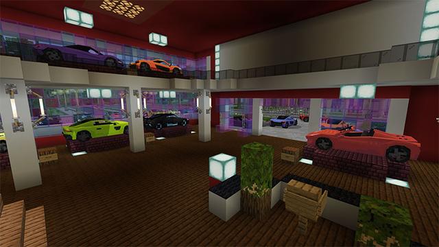 Screenshot of the Minecraft Bedrock Marketplace product Supercar City created by Podcrash.