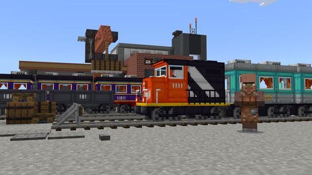 Screenshot of the Minecraft Bedrock Marketplace product TRAINS created by Podcrash.