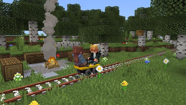 Screenshot of the Minecraft Bedrock Marketplace product TRAINS created by Podcrash.