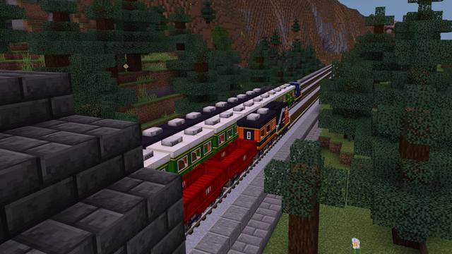 Screenshot of the Minecraft Bedrock Marketplace product TRAINS created by Podcrash.