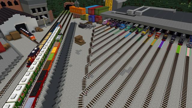Screenshot of the Minecraft Bedrock Marketplace product TRAINS created by Podcrash.