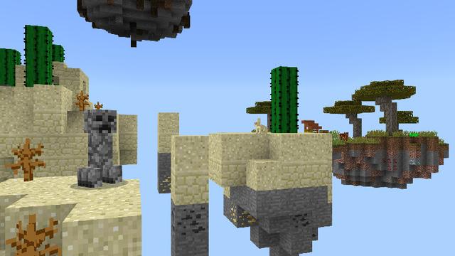 Screenshot of the Minecraft Bedrock Marketplace product Cobble Clicker created by Polymaps.