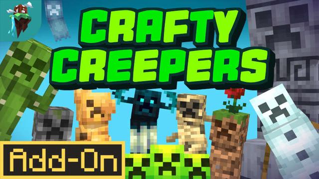 Thumbnail of the Minecraft Bedrock Marketplace product Crafty Creepers Add-On created by Polymaps.