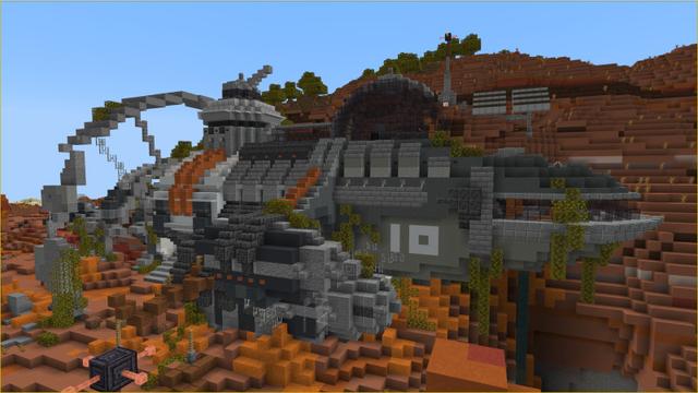 Screenshot of the Minecraft Bedrock Marketplace product Crash Site created by Polymaps.