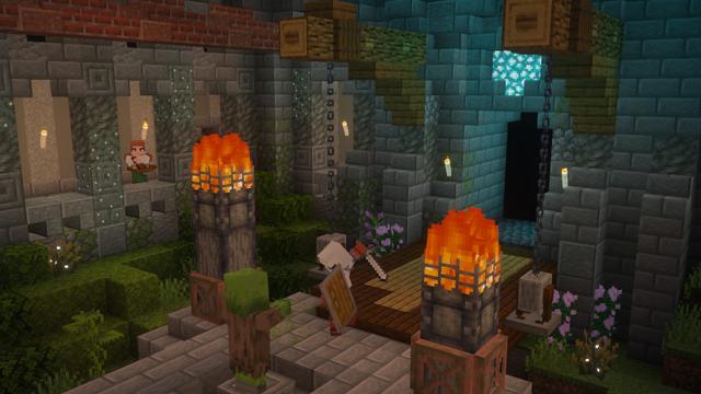 Screenshot of the Minecraft Bedrock Marketplace product Glow Up: RGB Lights Add-On created by Polymaps.