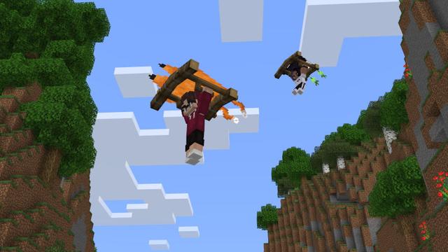Screenshot of the Minecraft Bedrock Marketplace product Paragliders Add-On created by Polymaps.