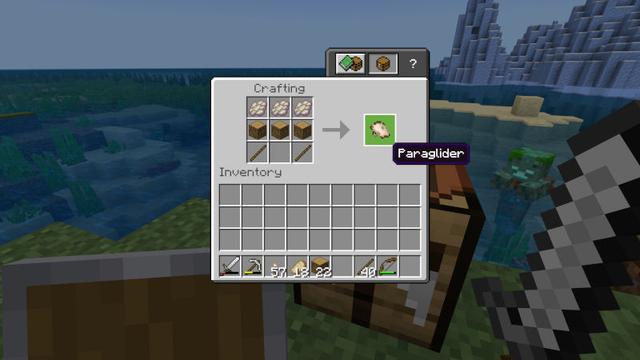 Screenshot of the Minecraft Bedrock Marketplace product Paragliders Add-On created by Polymaps.