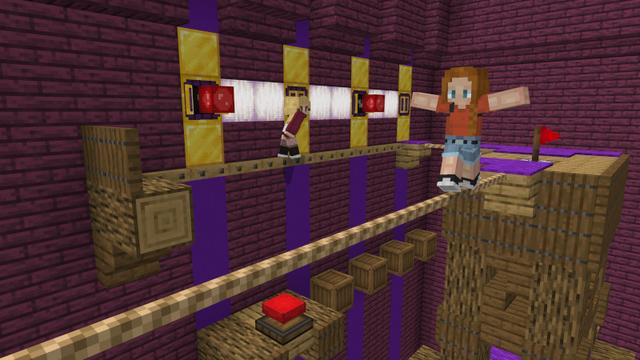 Screenshot of the Minecraft Bedrock Marketplace product Parkour Maker Add-On created by Polymaps.