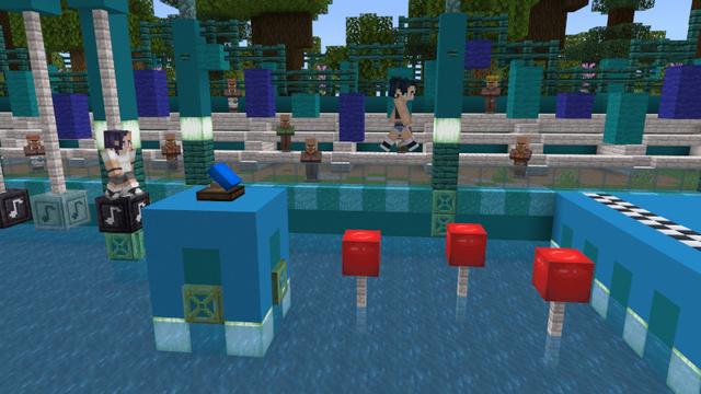 Screenshot of the Minecraft Bedrock Marketplace product Parkour Maker Add-On created by Polymaps.