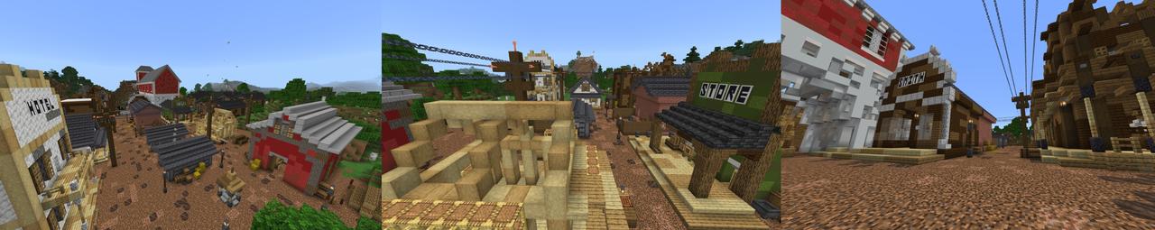Panorama of the Minecraft Bedrock Marketplace product Coal Town Survival created by Project Moonboot.