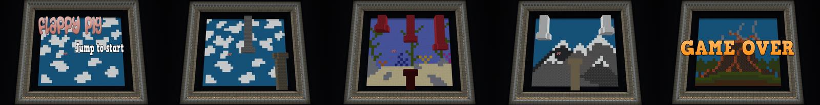 Panorama of the Minecraft Bedrock Marketplace product Flappy Pig created by Project Moonboot.