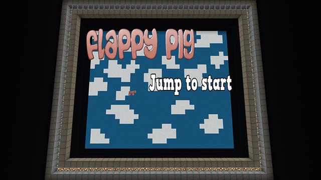 Screenshot of the Minecraft Bedrock Marketplace product Flappy Pig created by Project Moonboot.