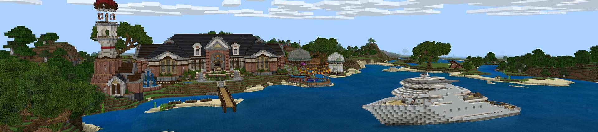 Panorama of the Minecraft Bedrock Marketplace product Hideaway created by Project Moonboot.