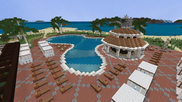 Screenshot of the Minecraft Bedrock Marketplace product Resort City created by Project Moonboot.