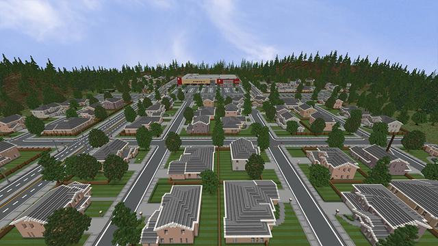 Screenshot of the Minecraft Bedrock Marketplace product Suburbia created by Project Moonboot.