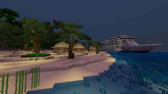 Screenshot of the Minecraft Bedrock Marketplace product Tropical Vacation created by Project Moonboot.