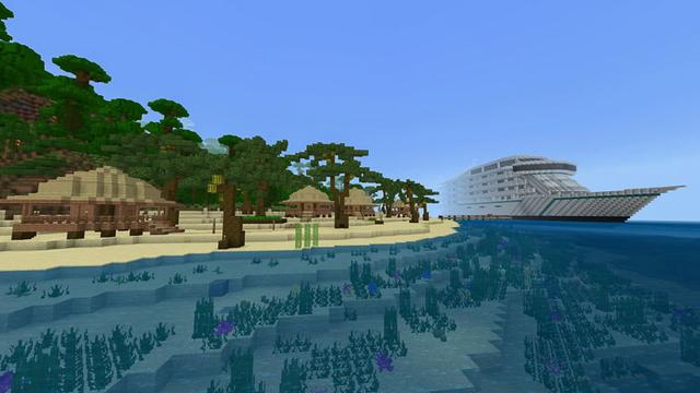 Screenshot of the Minecraft Bedrock Marketplace product Tropical Vacation created by Project Moonboot.
