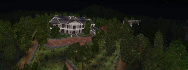 Panorama of the Minecraft Bedrock Marketplace product Wellington Estate created by Project Moonboot.