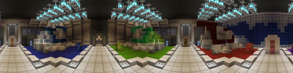 Panorama of the Minecraft Bedrock Marketplace product Space Battle Simulator 2 created by QwertyuiopThePie.