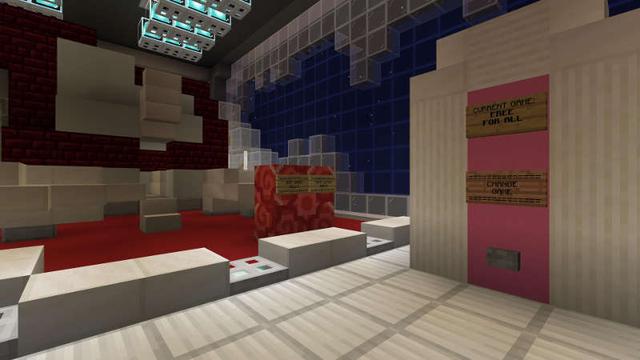 Screenshot of the Minecraft Bedrock Marketplace product Space Battle Simulator 2 created by QwertyuiopThePie.