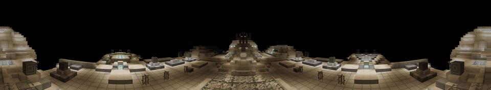 Panorama of the Minecraft Bedrock Marketplace product Space Battle Simulator created by QwertyuiopThePie.