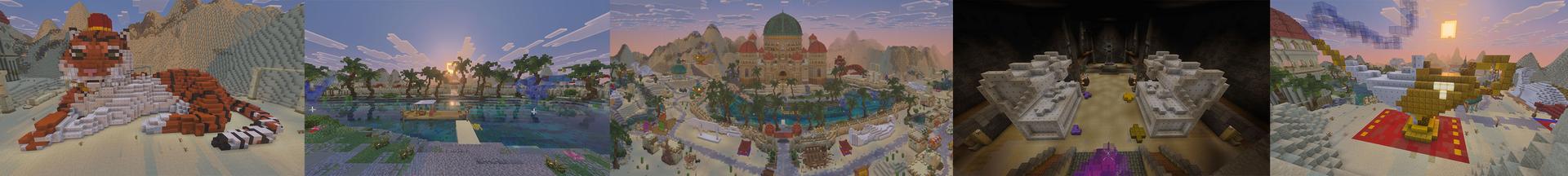 Panorama of the Minecraft Bedrock Marketplace product Color By Numbers #2 - Desert Nights created by Rabbits Foot Studios.