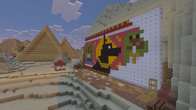 Screenshot of the Minecraft Bedrock Marketplace product Color By Numbers #2 - Desert Nights created by Rabbits Foot Studios.