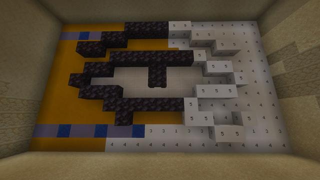 Screenshot of the Minecraft Bedrock Marketplace product Color By Numbers #2 - Desert Nights created by Rabbits Foot Studios.