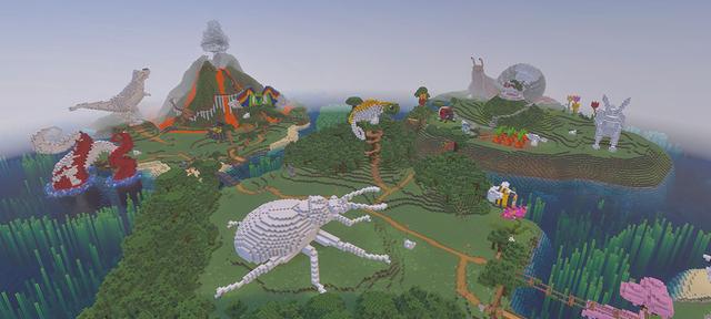 Panorama of the Minecraft Bedrock Marketplace product Color By Numbers created by Rabbits Foot Studios.