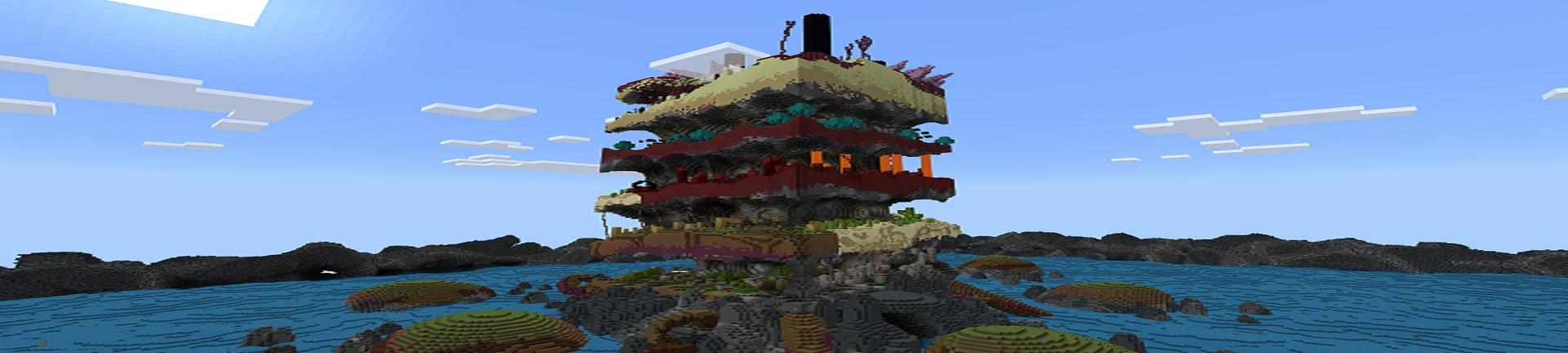 Panorama of the Minecraft Bedrock Marketplace product Adventure Cube created by Rainbow Theory.
