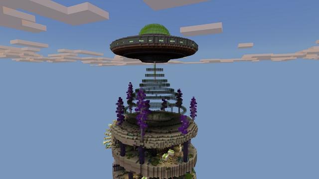 Screenshot of the Minecraft Bedrock Marketplace product Alien Parkour created by Rainbow Theory.