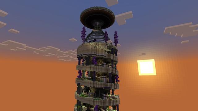 Screenshot of the Minecraft Bedrock Marketplace product Alien Parkour created by Rainbow Theory.