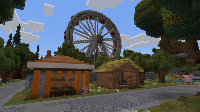 Screenshot of the Minecraft Bedrock Marketplace product Amusement Park created by Rainbow Theory.
