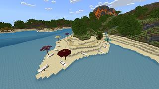 Screenshot of the Minecraft Bedrock Marketplace product Strandinsel created by Rainbow Theory.