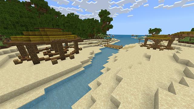 Screenshot of the Minecraft Bedrock Marketplace product Beach Island created by Rainbow Theory.