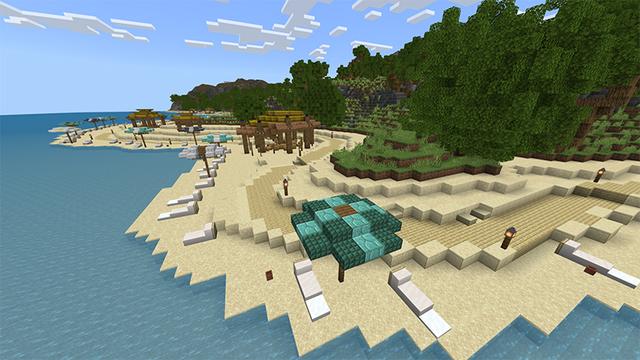 Screenshot of the Minecraft Bedrock Marketplace product Beach Island created by Rainbow Theory.