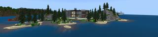 Panorama of the Minecraft Bedrock Marketplace product Billionaire Mansion created by Rainbow Theory.