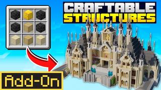 Thumbnail of the Minecraft Bedrock Marketplace product Craftable Structures Add-On created by Rainbow Theory.