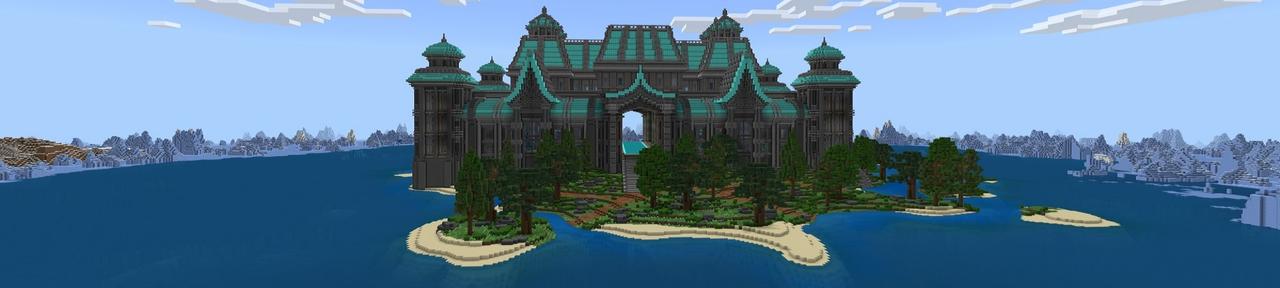 Panorama of the Minecraft Bedrock Marketplace product Diamond Palace created by Rainbow Theory.