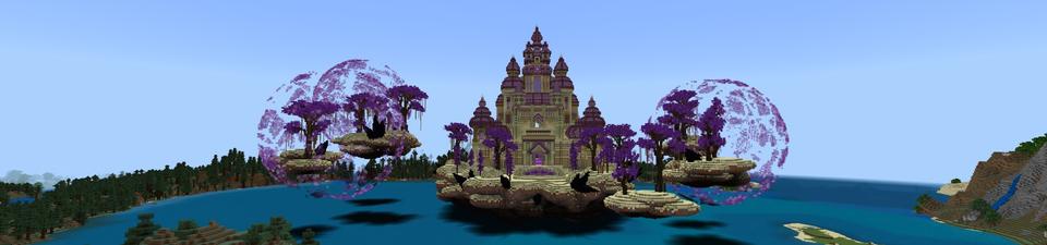 Panorama of the Minecraft Bedrock Marketplace product End Palace created by Rainbow Theory.