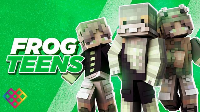 Thumbnail of the Minecraft Bedrock Marketplace product Frog Teens created by Rainbow Theory.