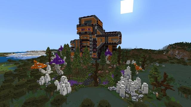 Screenshot of the Minecraft Bedrock Marketplace product Hacker Base created by Rainbow Theory.