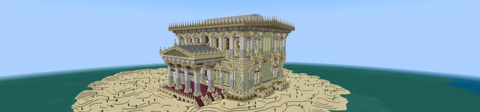 Panorama of the Minecraft Bedrock Marketplace product Hacker Desert Temple created by Rainbow Theory.